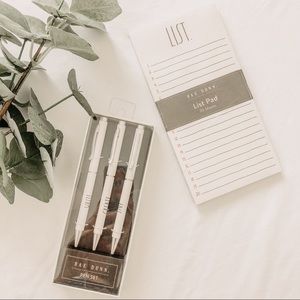 NWT Rae Dunn “Write” “Create” “Edit” Pen Set With List Pad Bundle
